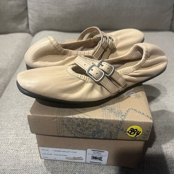 NIB free people women's Gemini ballet flats in tulle pink size 6 - Picture 4 of 11